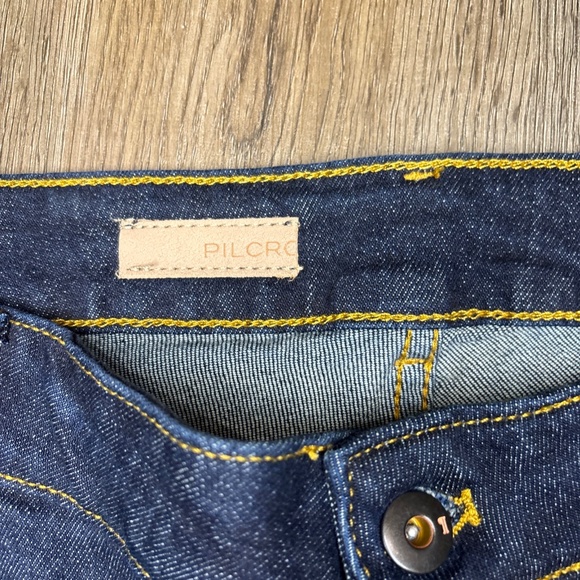 Pilcro Womens Blue Denim The Split‎ Straight Leg Jeans High Rise Size 16W NWT - Picture 10 of 16